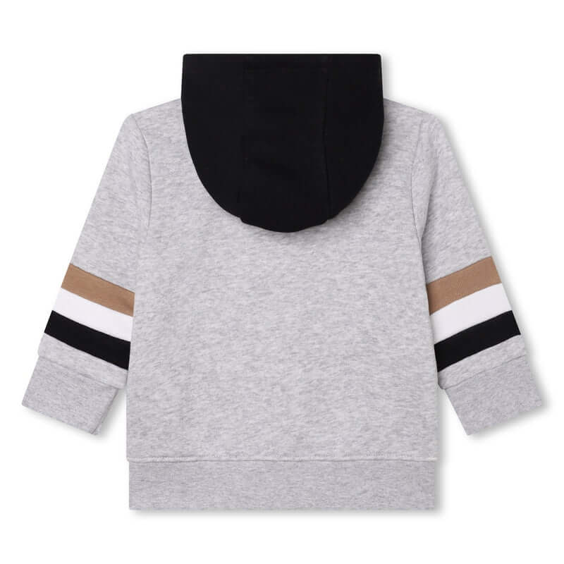 BOSS Boys Grey Hooded Cardigan BOSS Boys Grey Hooded Cardigan