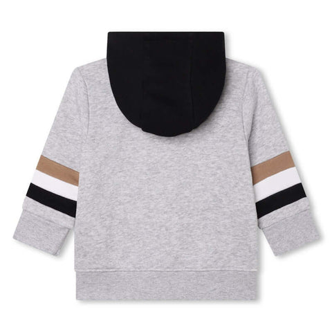 BOSS Boys Grey Hooded Cardigan BOSS Boys Grey Hooded Cardigan