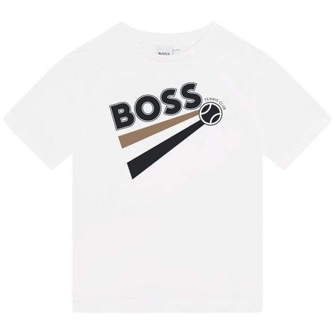 BOSS Boys White Logo Short Sleeve T-shirt BOSS Boys White Logo Short Sleeve T-shirt