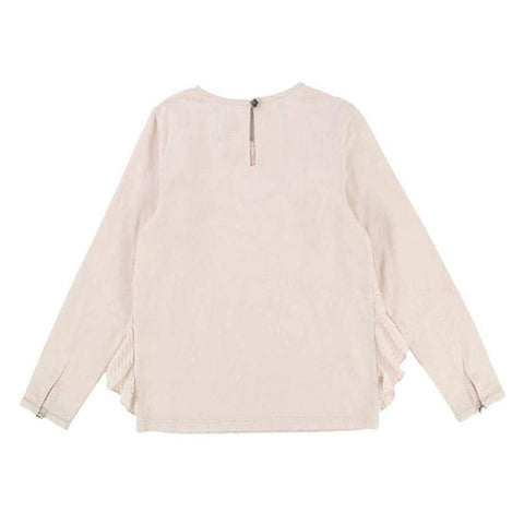 Carrement Beau Girl Pale Pink Pleated Frill T-Shirt Carrement Beau Girl Pale Pink Pleated Frill T-Shirt