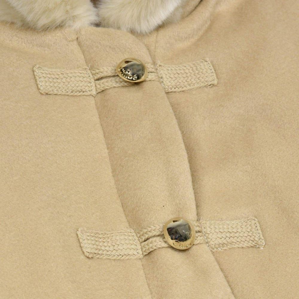 Chloe Beige Faux Fur Trim Coat Chloe Beige Faux Fur Trim Coat