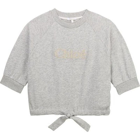 Chloe Girls Grey Cropped Logo Sweatshirt Chloe Girls Grey Cropped Logo Sweatshirt