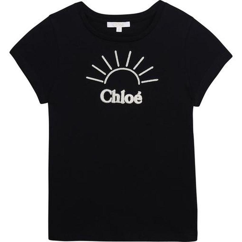 Chloe Girls Navy Cotton Logo T-shirt Chloe Girls Navy Cotton Logo T-shirt