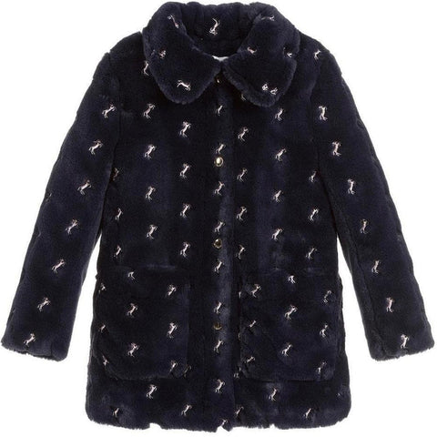 Chloe Girls Navy Fur Coat Chloe Girls Navy Fur Coat