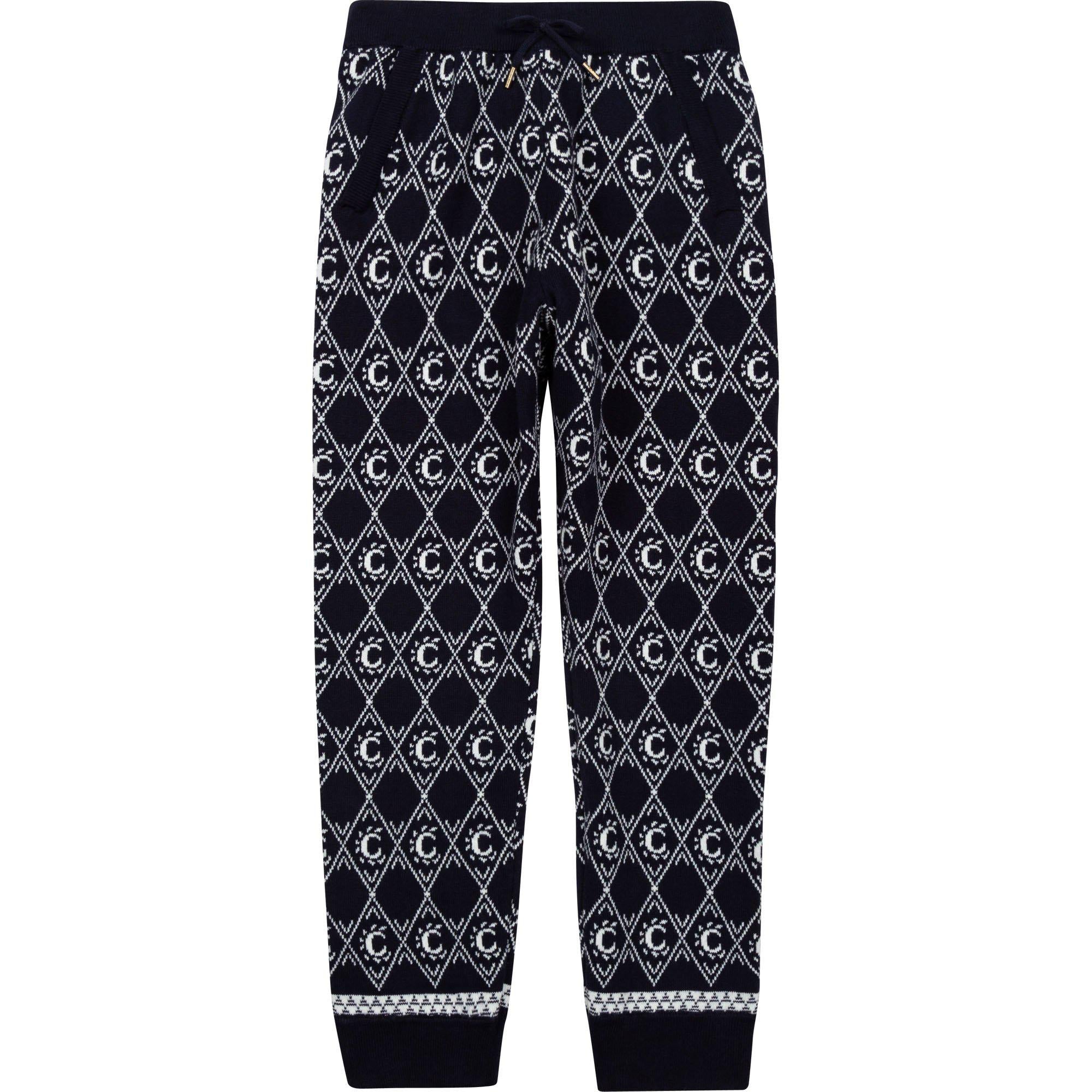 Chloe Girls Navy Knitted Trousers Chloe Girls Navy Knitted Trousers