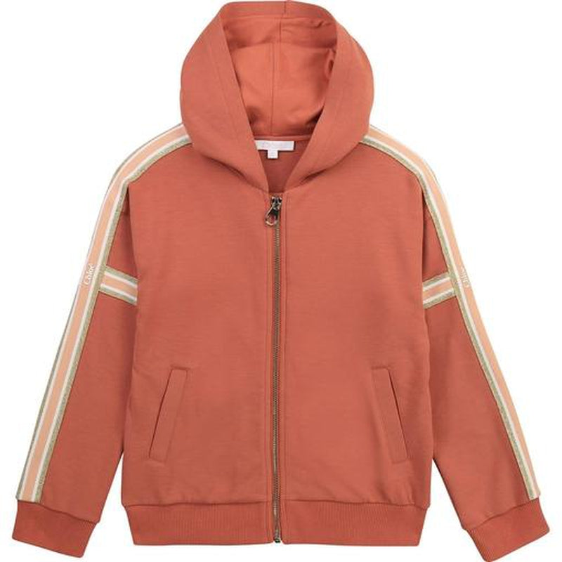 Chloe Girls Orange Zip-Up Logo Hoodie Chloe Girls Orange Zip-Up Logo Hoodie