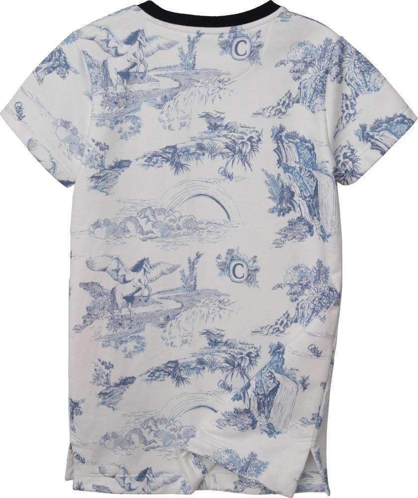 Chloe Girls White & Blue Patterned Dress Chloe Girls White & Blue Patterned Dress