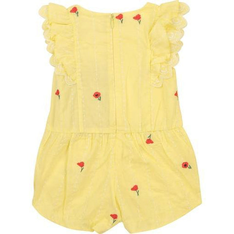 Chloe Girls Yellow Poppy Frill Playsuit Chloe Girls Yellow Poppy Frill Playsuit