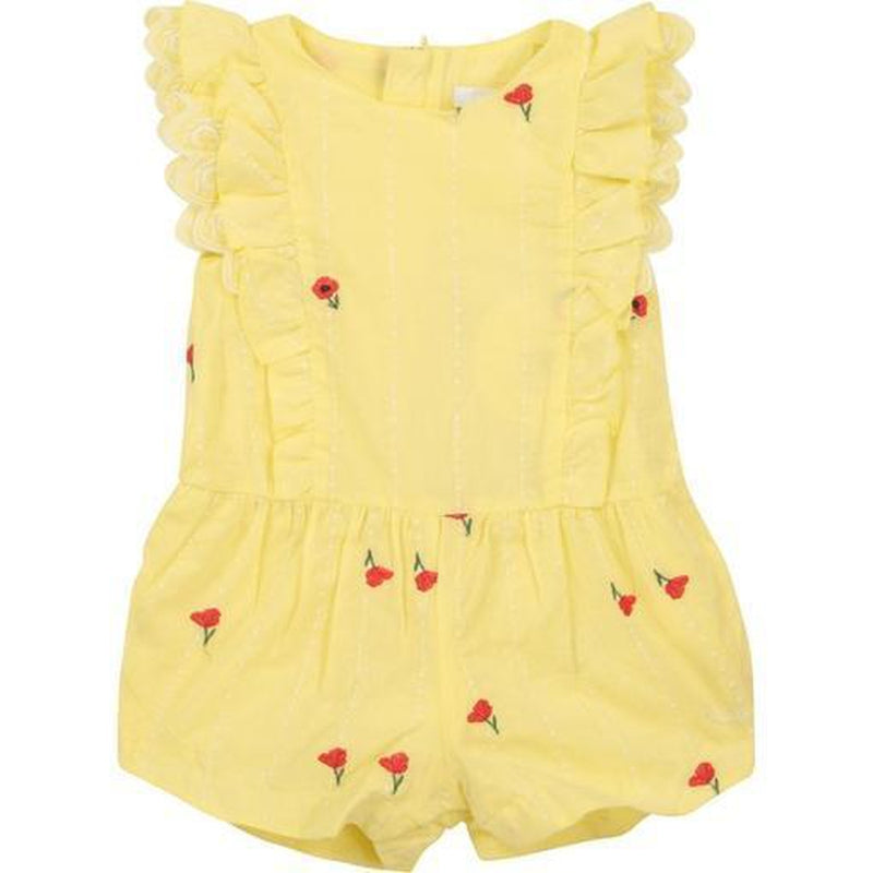 Chloe Girls Yellow Poppy Frill Playsuit Chloe Girls Yellow Poppy Frill Playsuit