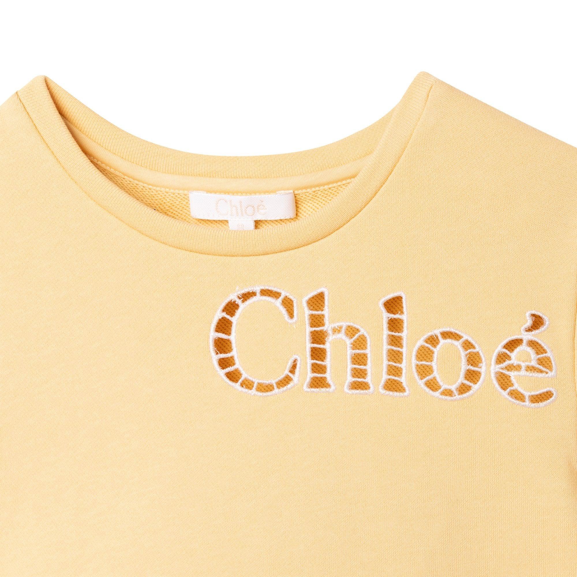 Chloe Girls Yellow Short Sleeved Sweatshirt Chloe Girls Yellow Short Sleeved Sweatshirt
