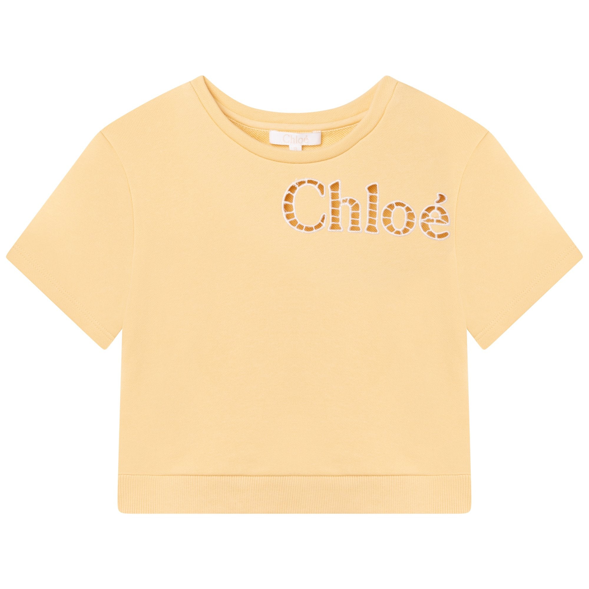 Chloe Girls Yellow Short Sleeved Sweatshirt Chloe Girls Yellow Short Sleeved Sweatshirt