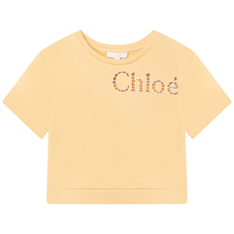 Chloe Girls Yellow Short Sleeved Sweatshirt Chloe Girls Yellow Short Sleeved Sweatshirt
