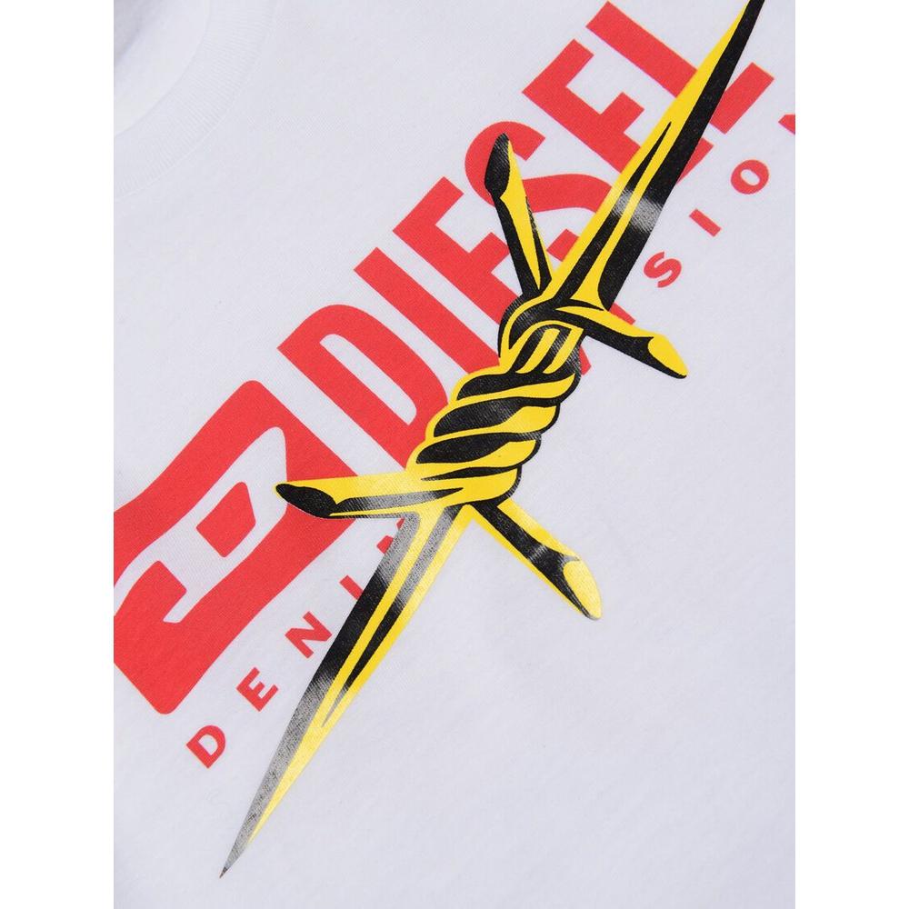 Diesel Boys White Barbed Wire T-Shirt Diesel Boys White Barbed Wire T-Shirt