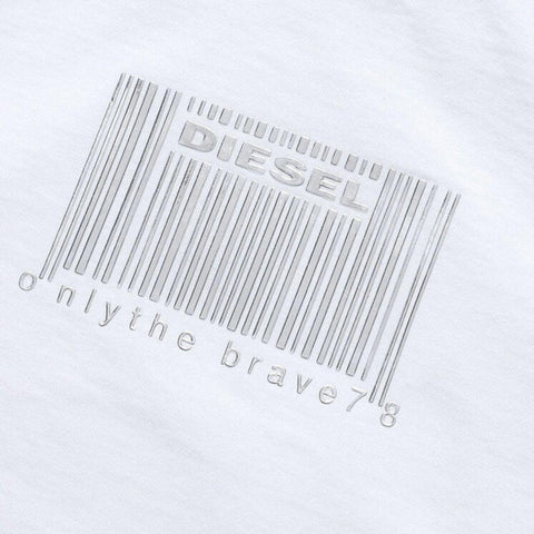 Diesel Boys White Barcode T-Shirt Diesel Boys White Barcode T-Shirt