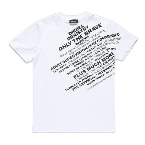 Diesel Boys White Brave T-Shirt Diesel Boys White Brave T-Shirt