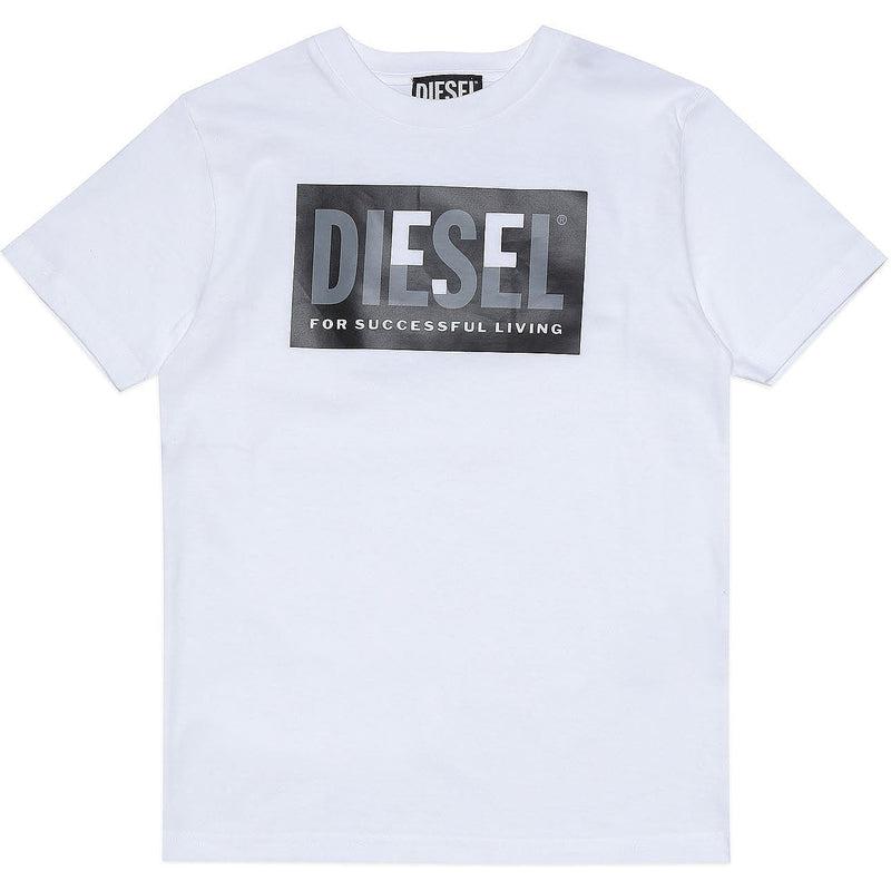 Diesel Boys White Patch Logo T-Shirt Diesel Boys White Patch Logo T-Shirt