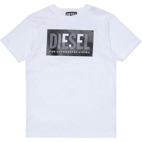 Diesel Boys White Patch Logo T-Shirt Diesel Boys White Patch Logo T-Shirt