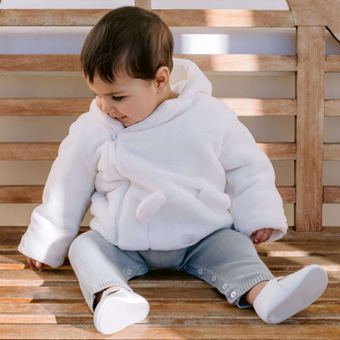 Emile Et Rose Baby Boys Axel Fleece Ivory Jacket with Teddy Emile Et Rose Baby Boys Axel Fleece Ivory Jacket with Teddy