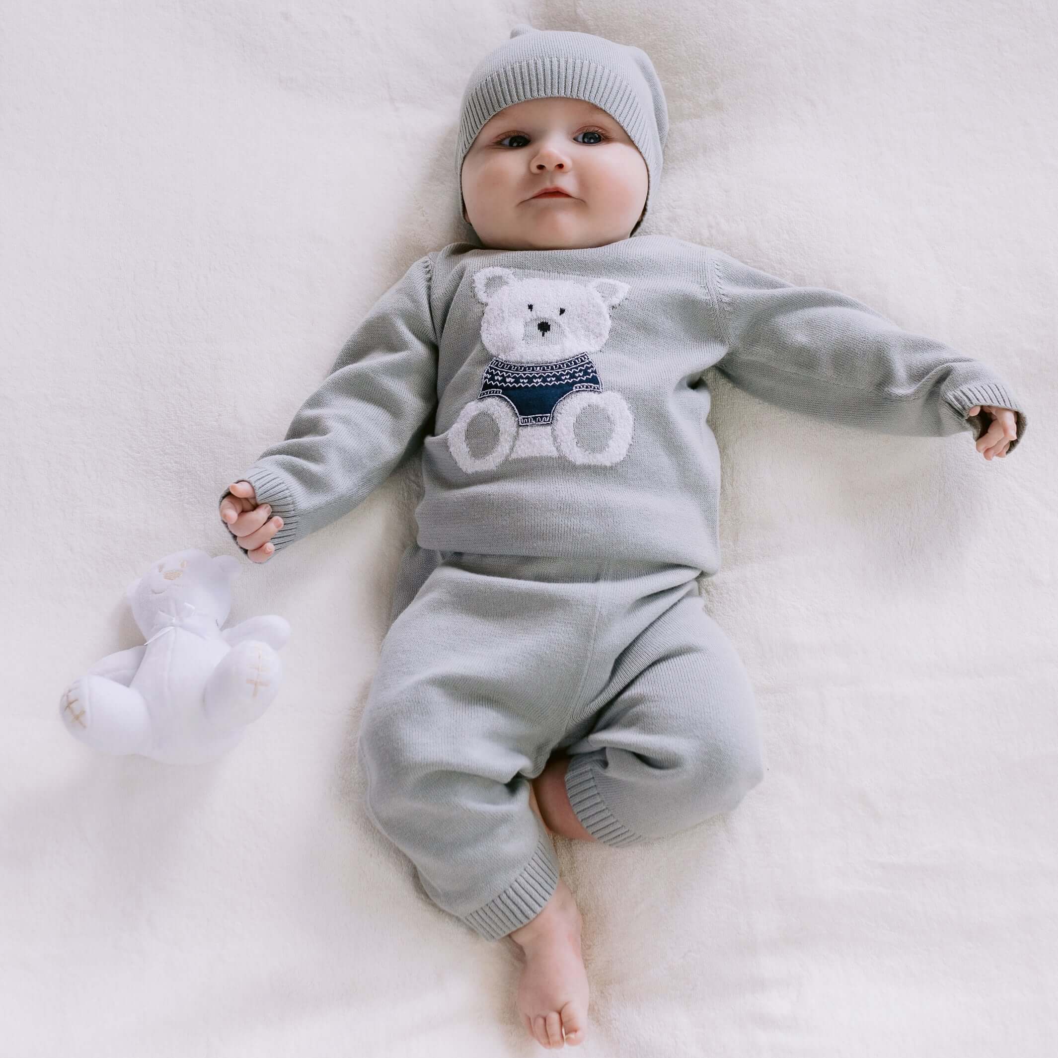 Emile Et Rose Baby Boys Grey Enzo Knitted Set Emile Et Rose Baby Boys Grey Enzo Knitted Set