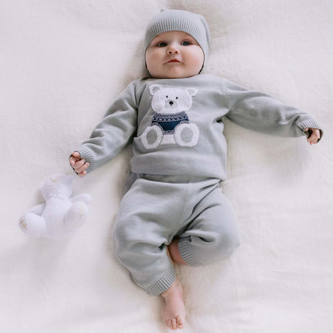 Emile Et Rose Baby Boys Grey Enzo Knitted Set Emile Et Rose Baby Boys Grey Enzo Knitted Set