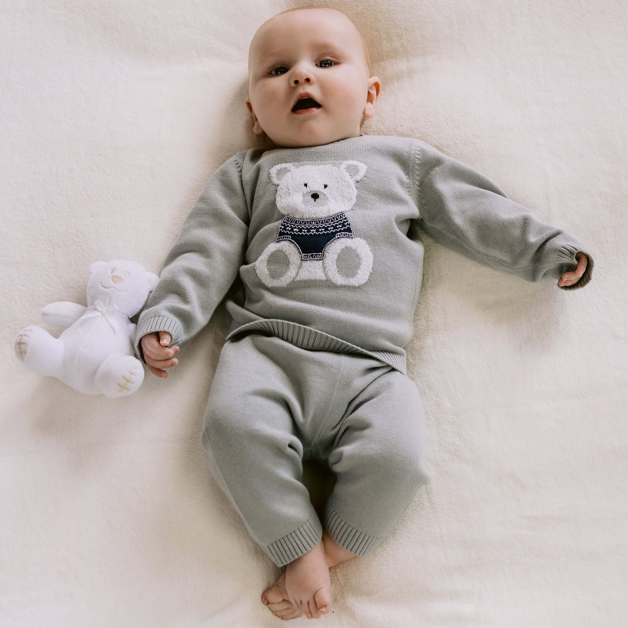 Emile Et Rose Baby Boys Grey Enzo Knitted Set Emile Et Rose Baby Boys Grey Enzo Knitted Set