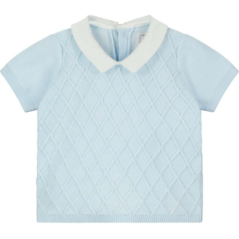 Emile Et Rose Boys Blue Cotton Diamond Short Set Emile Et Rose Boys Blue Cotton Diamond Short Set
