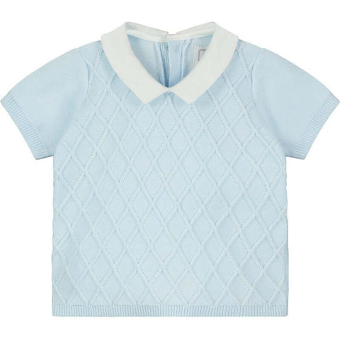 Emile Et Rose Boys Blue Cotton Diamond Short Set Emile Et Rose Boys Blue Cotton Diamond Short Set