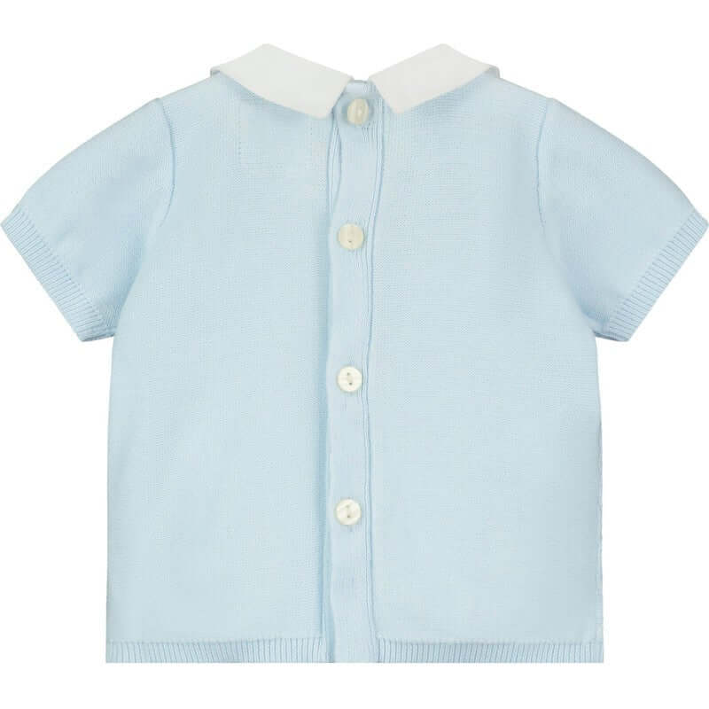 Emile Et Rose Boys Blue Cotton Diamond Short Set Emile Et Rose Boys Blue Cotton Diamond Short Set