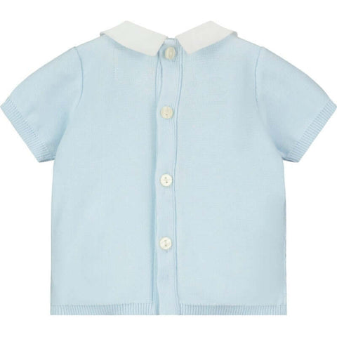 Emile Et Rose Boys Blue Cotton Diamond Short Set Emile Et Rose Boys Blue Cotton Diamond Short Set