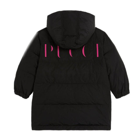 Emilio Pucci Girls Black Down Logo Coat Emilio Pucci Girls Black Down Logo Coat