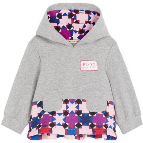 Emilio Pucci Girls Grey Geometric Sweatshirt Emilio Pucci Girls Grey Geometric Sweatshirt