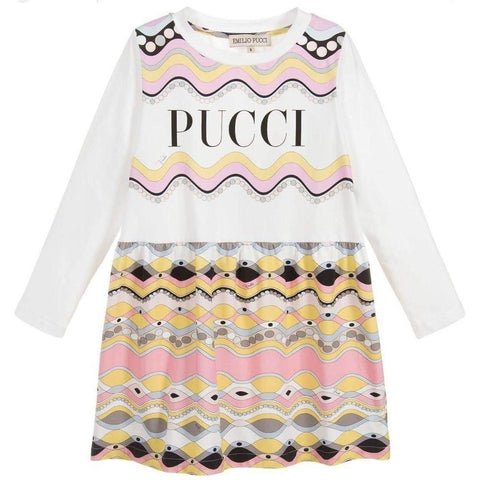 Emilio Pucci Girls Ivory & Pink Dress Emilio Pucci Girls Ivory & Pink Dress