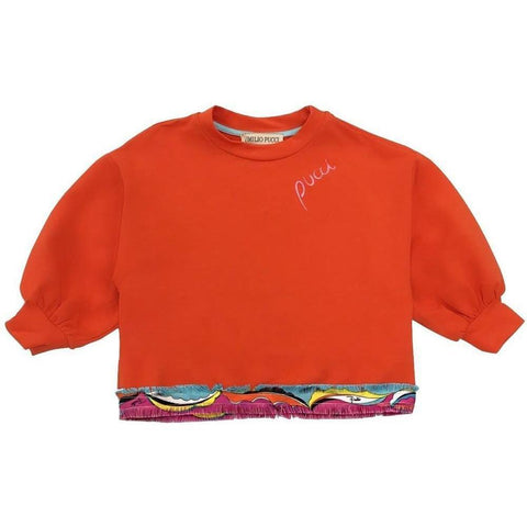 Emilio Pucci Girls Orange Sweatshirt Emilio Pucci Girls Orange Sweatshirt