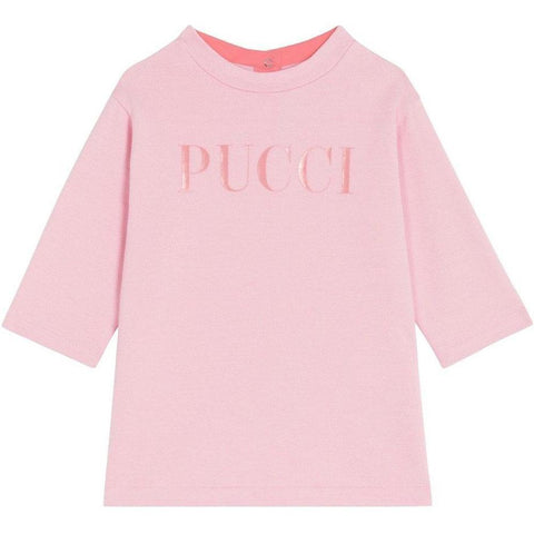 Emilio Pucci Girls Pink Logo Dress Emilio Pucci Girls Pink Logo Dress