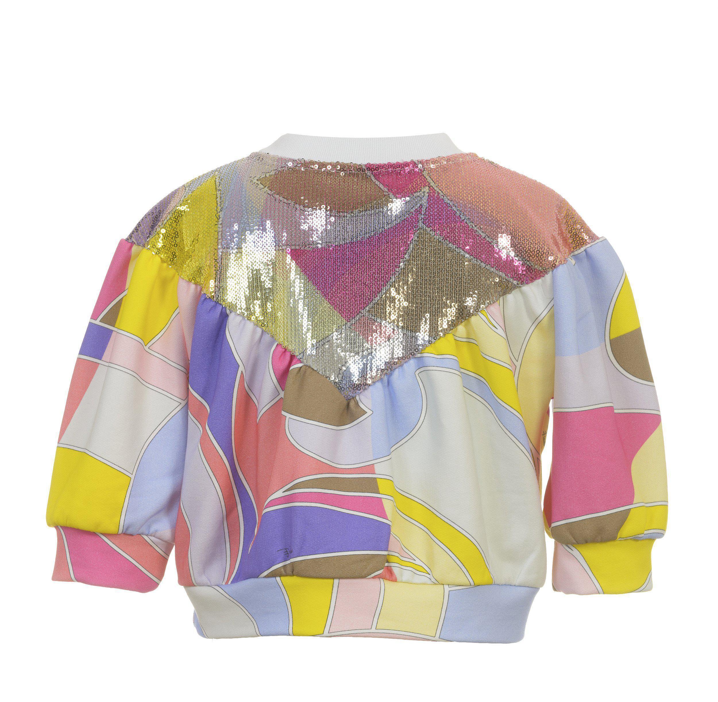 Emilio Pucci Girls Sequin Patterned Sweatshirt Emilio Pucci Girls Sequin Patterned Sweatshirt