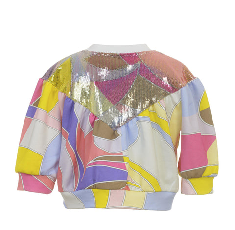 Emilio Pucci Girls Sequin Patterned Sweatshirt Emilio Pucci Girls Sequin Patterned Sweatshirt