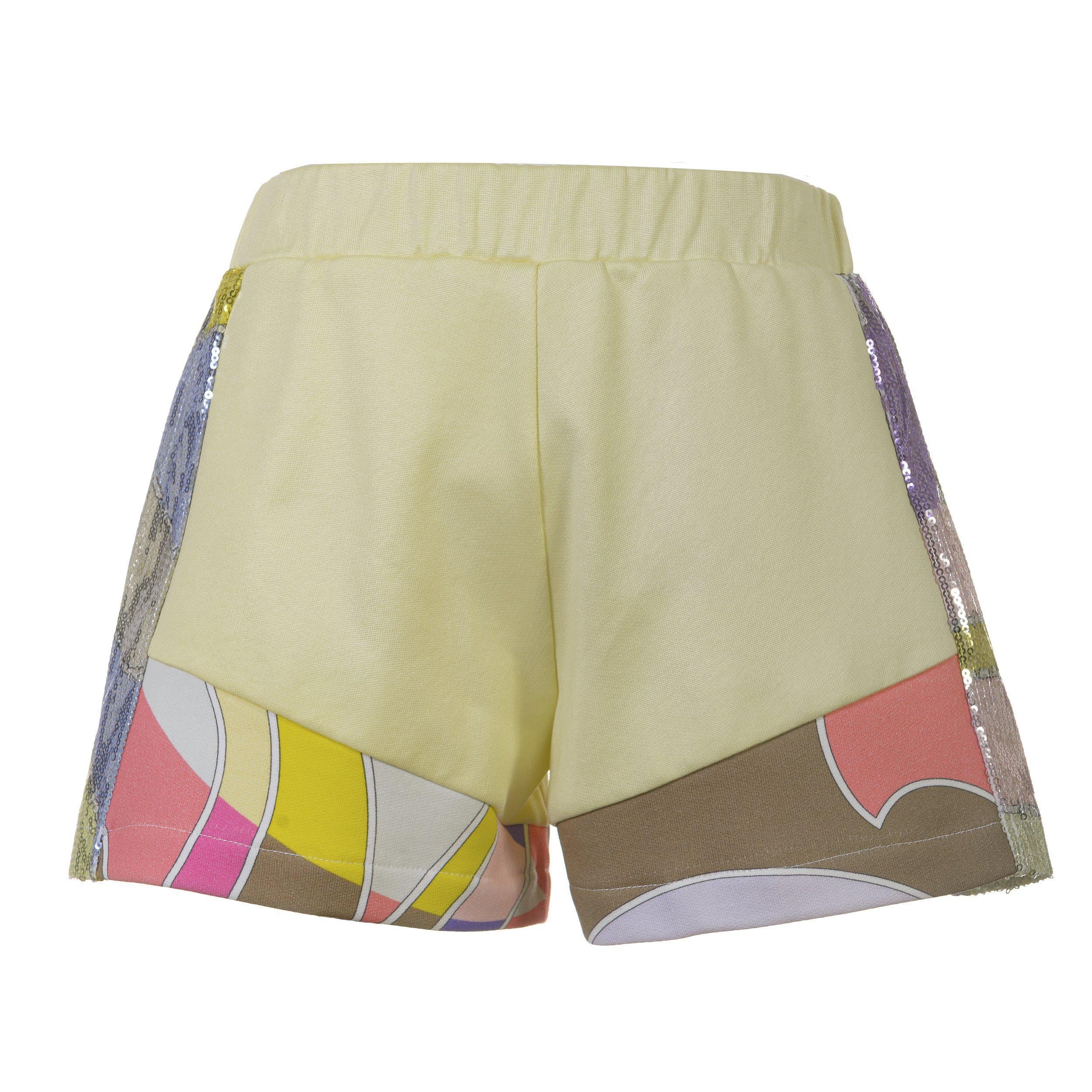 Emilio Pucci Girls Yellow Multi Sequinned Shorts Emilio Pucci Girls Yellow Multi Sequinned Shorts