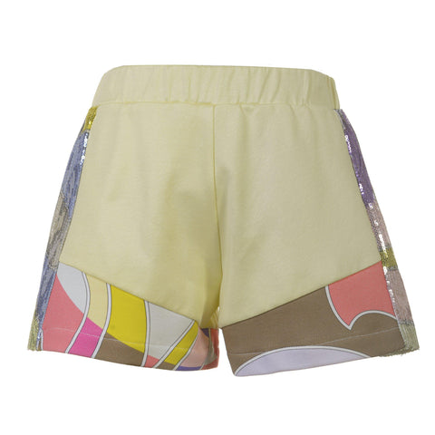 Emilio Pucci Girls Yellow Multi Sequinned Shorts Emilio Pucci Girls Yellow Multi Sequinned Shorts