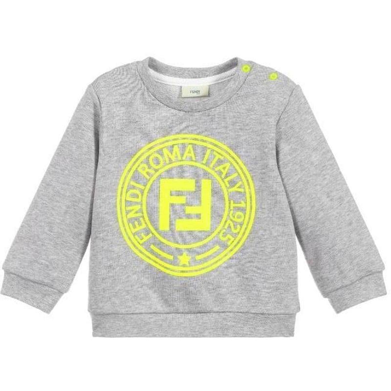 Fendi Baby Boys Grey Logo Sweatshirt Fendi Baby Boys Grey Logo Sweatshirt