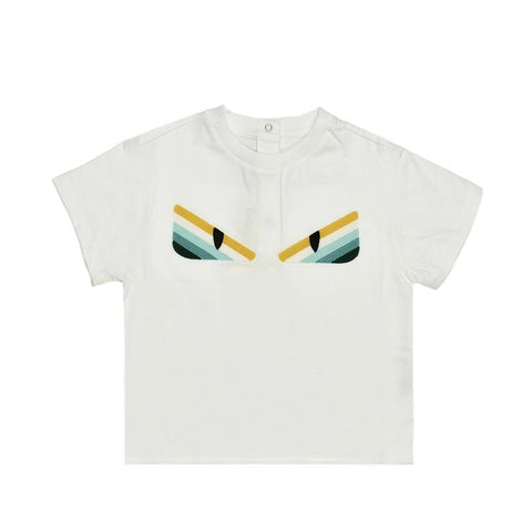Fendi Baby Boys White Eyes T-Shirt Fendi Baby Boys White Eyes T-Shirt