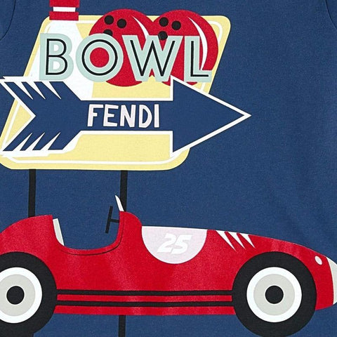 Fendi Boys Blue Bowl T-Shirt Fendi Boys Blue Bowl T-Shirt