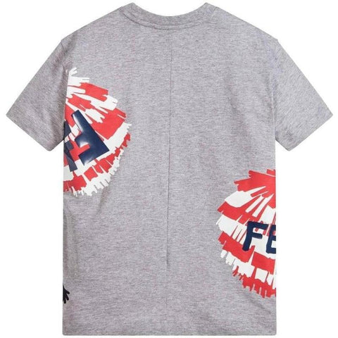 Fendi Boys Grey Pom-Pom T-Shirt Fendi Boys Grey Pom-Pom T-Shirt