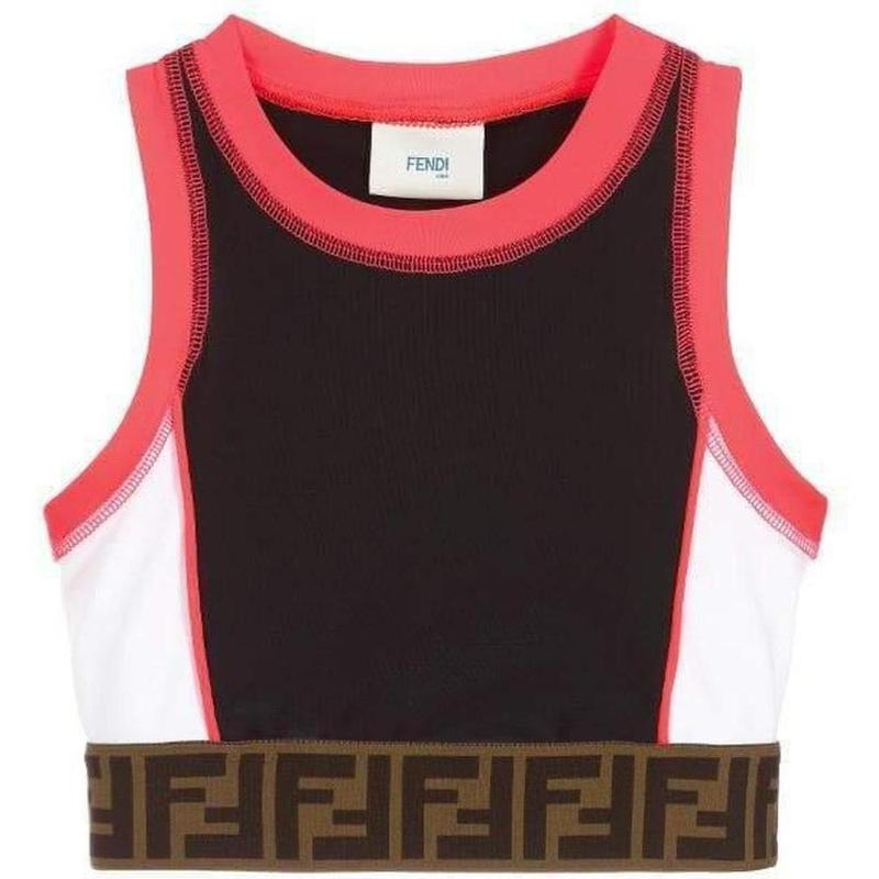 Fendi Girls Black Lycra Top Fendi Girls Black Lycra Top