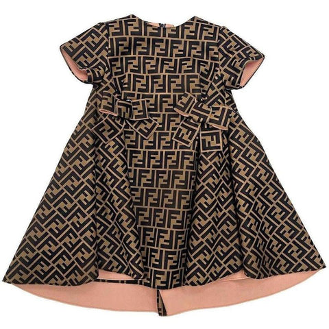 Fendi Girls 'FF' Logo Neoprene Dress Fendi Girls 'FF' Logo Neoprene Dress