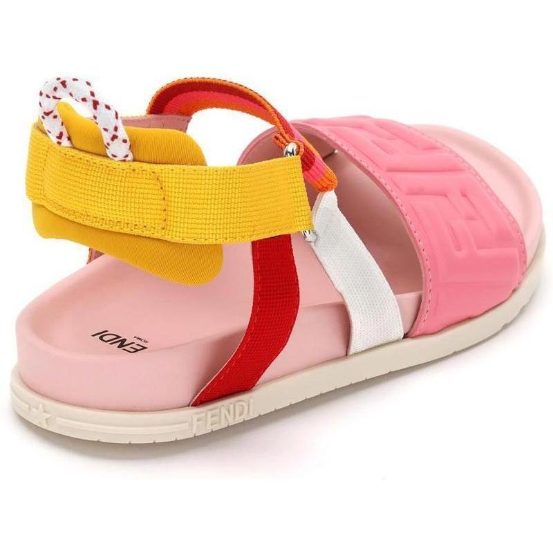 Fendi Girls Pink FF logo-print Sandals Fendi Girls Pink FF logo-print Sandals