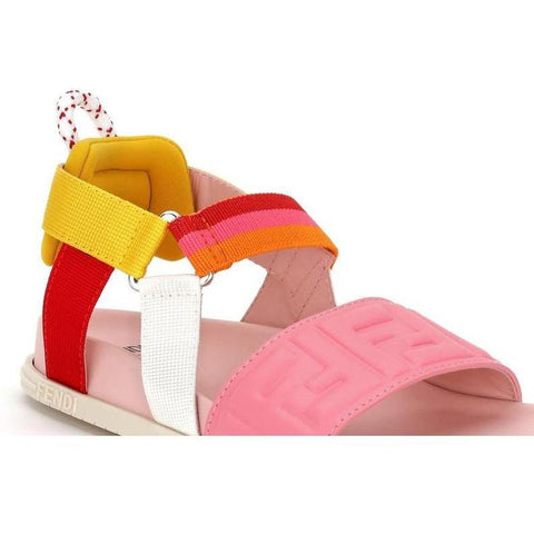 Fendi Girls Pink FF logo-print Sandals Fendi Girls Pink FF logo-print Sandals