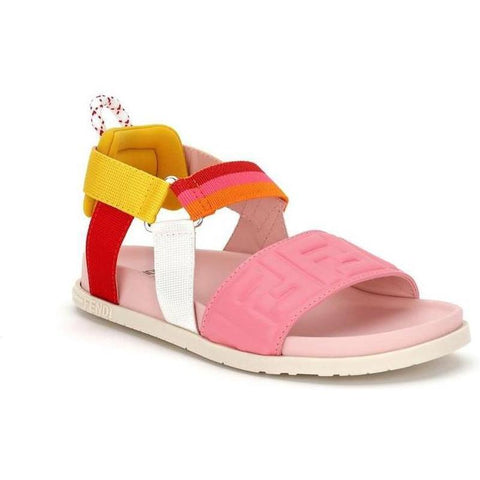 Fendi Girls Pink FF logo-print Sandals Fendi Girls Pink FF logo-print Sandals