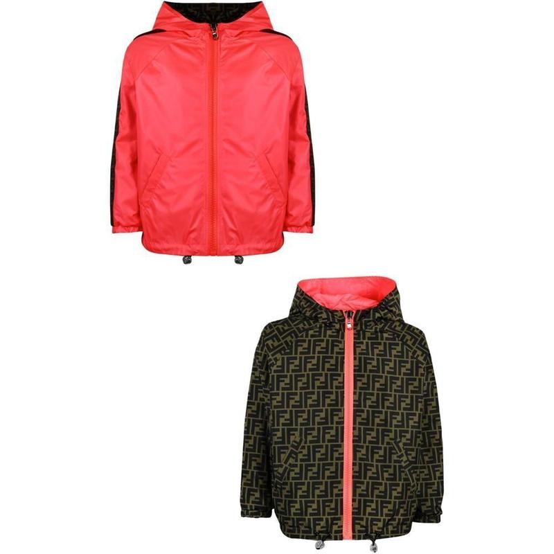Fendi Girls Pink Reversible FF Jacket Fendi Girls Pink Reversible FF Jacket