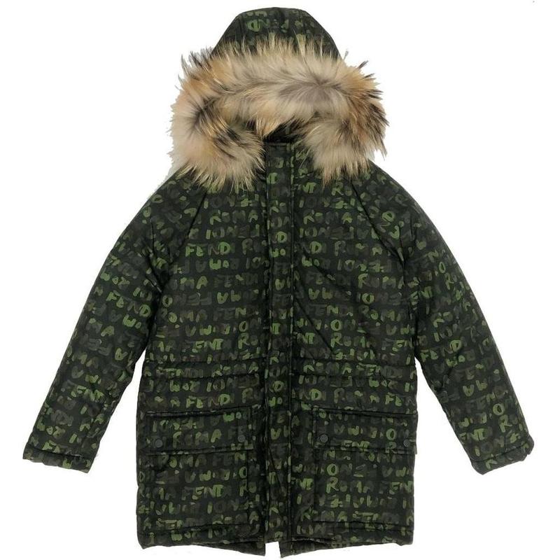 Fendi Unisex Khaki Down Coat Fendi Unisex Khaki Down Coat