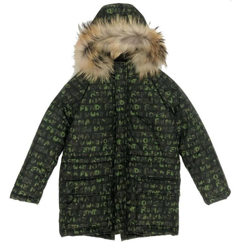 Fendi Unisex Khaki Down Coat Fendi Unisex Khaki Down Coat